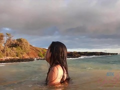 Amateur, Plage, Sucer une bite, Exhib, Petite amie, Pov, Public, Voyeur