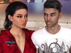 Steamy visual novel gameplay with hot brunettes and big boobs