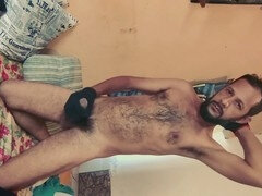 Amateur gay guy enjoys balaclava fetish in solo scene