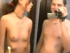 デカチン, 茶髪の, バック, 自家製, 自然山雀, オマンコ, ティーン, オッパイの