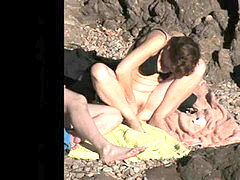 naked Beach - steamy Redhead Sucks & ravages