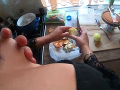 I like to cheat on my husband even when I m cooking. his friend has a very tasty dick