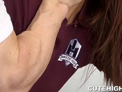 Braunhaarige, Hundestellung, Hd, Zierlich, Realität, Dusche, Dürr, Sohn