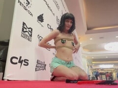 Ivy Minxxx gets kinky on the red carpet - Solo Shibari show in public