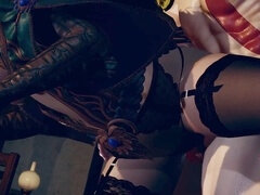 3d, 赤毛, ストッキング