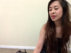 asian In High stilettos Fucking dildo