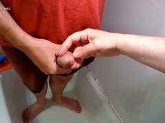 Girl peeing, pee game, soaking