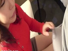 Aria's sizzling session on a fiery sweater rail with wild blowjobs - uncensored Asian action!