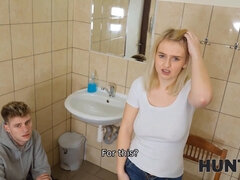 Blonde, Cocu, Tchèque, Grossier, Hd, Argent, Chatte, Toilettes