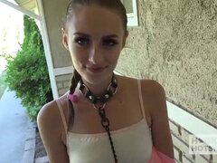 Petite teen gets destroyed by b Bryan Gzzling & Kyler Quinn in a dirty online date