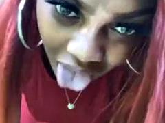 デカパイ, 黒人, 黒人, 乳首, 赤毛, オッパイの