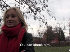 Nana, Blonde, Sucer une bite, Mignonne, Européenne, Hard, De plein air, Pov