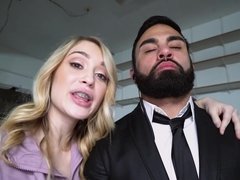 Bezaubernd, Blondine, Blasen, Hundestellung, Behaart, Hd, Ablutschen, Titten