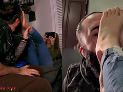 Enthousiasteling, Blond, Voeten, Fetisj, Voeten fetish, Zuigen, Tiener