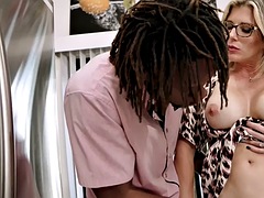 Big cock, Bitch, Black, Ebony, Hairy, Interracial, Lingerie, Milf