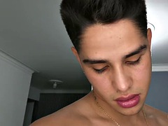 Spermaladung, Schwul, Latina, Masturbation, Solo, Tätowierung