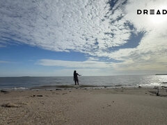 Enthousiasteling, Strand, Vrouw, Openbaar, Alleen