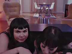 素人, 美女, 彼女, レズビアン, なめる, 小柄, タトゥー, オッパイの