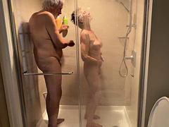Leie, Paar, Europäisch, Oma, Hotel, Reif, Öffentlich, Dusche