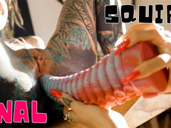 Leie, Erstaunlich, In den arsch, Dildo, Klaffend, Deutsch, Hd, Lecken