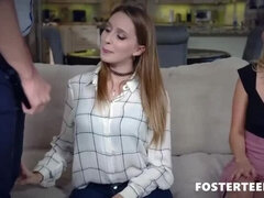 Grosse titten, Papi, Tochter, Familie, Gruppe, Milf, Flotter dreier, Titten