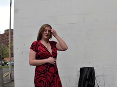 美女, イギリス人, ぽちゃ, オナニー, アウトドア, 公共, 剃毛, おもちゃ
