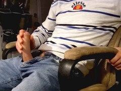 Donnie Roe tests his stiff rod and enjoys some solo pleasure