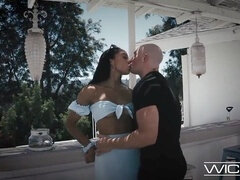 Big cock, Blowjob, Brunette, Tits