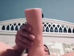 Mommy Using Open Hand Dildo On Hairy Pussy