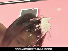 彼女, キッチン, フェラする