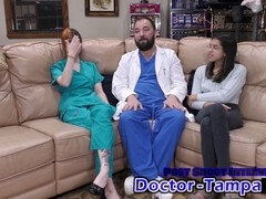 医者, フェムドム, グローブ, ゴム, 天然, オーガズム, 小柄, ストッキング