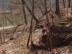 Hot Redhead MILF Rebeccaxhot Gives Blowjob in Nature - Outdoor Sex & Public Nudity