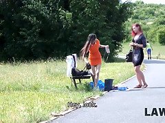 Ashley Ocean gets punished by the cops for selling stuff in a jail
