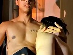 Asiatisch, Grosser schwanz, Blasen, Schwanz, Schwul, Handjob, Thai