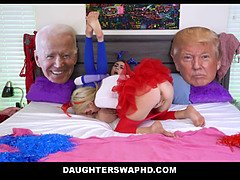 デカパイ, チン, グループ, レズビアン, 小柄, ガリガリ, 息子, オッパイの