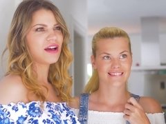 Grosser schwanz, Grosse titten, Blondine, Blasen, Vollbusig, Schwanz, Gruppe, Milf