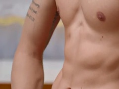 イく瞬間, ゲイ, オナニー, 剃毛, 一人, タトゥー