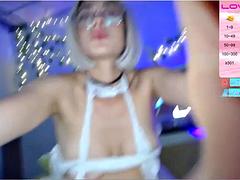 Leie, Tussi, Grosser arsch, Braunhaarige, Brille, Latina, Masturbation, Spielzeuge