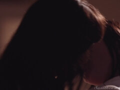 黒人, 巨乳な, レズビアン, なめる, 自然山雀, オフィス, オマンコ, オッパイの