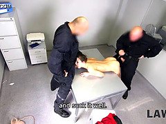 ブロンド, フェラチオ, 巨乳な, フェティッシュ, ハードコア, 3p男男女, 三人, ユニフォーム