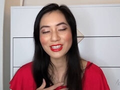 Naughty solo games with an Asian virgin