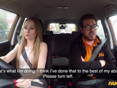 Fake Driving School (FakeHub): Sticky facial climax ends lesson