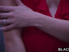 黒人, フェラチオ, 茶髪の, チン, 開帳, オフィス, タトゥー, 三人