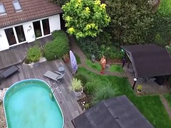 My nudist stepmom in our garden