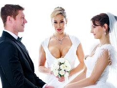 Dormitorio, Novia, Rostro sentado, Ffm, Besar, Lencería, Coño, Boda