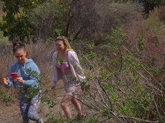 Adira Allure is outdoors in the woods with the stepmom