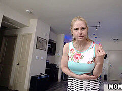 red-hot step mom blows sonny after catching him voyeurism on her - mother and son