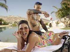 In den arsch, Wohlbeleibte schöne frauen, Grosser arsch, Blasen, Braunhaarige, Hundestellung, Handjob, Milf