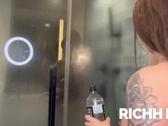 Busty Teen Invites Secret Crush to Hotel for Passionate Shower Sex - Richh Des & Damion Dayski