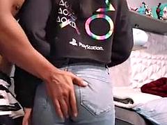 Chica, Morena, Pareja, Papá, Latina, Mexicano, Nalgadas, Esposa